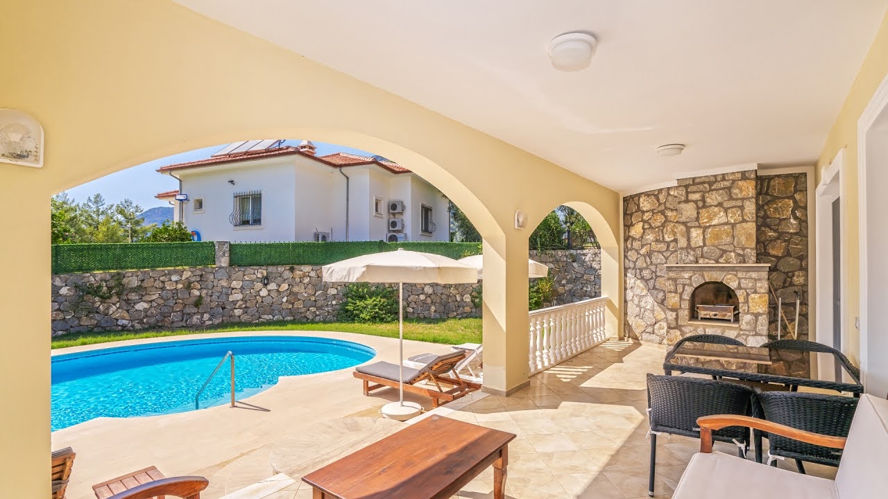 DALAMAN AKKAYA'DA SATILIK ÖZEL HAVUZLU 3+1 BUNGALOV | 595 m² ARSA | DAĞ VE ORMAN MANZARASI