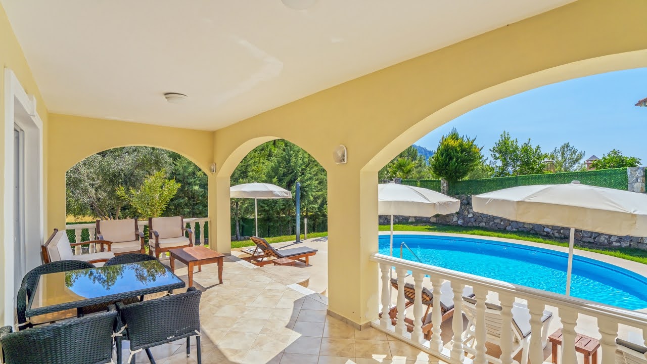 DALAMAN AKKAYA'DA SATILIK ÖZEL HAVUZLU 3+1 BUNGALOV | 595 m² ARSA | DAĞ VE ORMAN MANZARASI